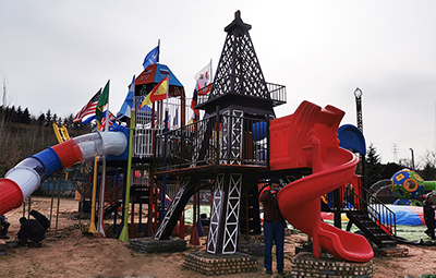 河南省三門峽市星河樂(lè)園跨國(guó)滑梯組合